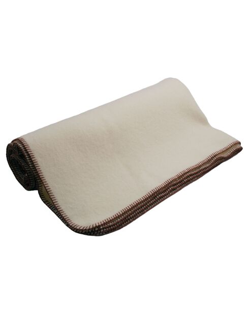 Decke aus 100% Aspen-Wolle, weißes Kamelgarn