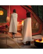 Deken van 100% Aspen wol, wit kameelgaren