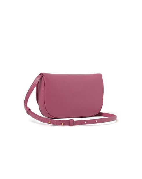 Magie Mini schoudertas in gegreineerd palissander leer - 22,5x14x3 cm