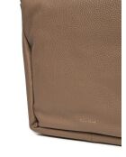 Bolso Oliver de piel granulada cálida de color topo - 30x27x17 cm