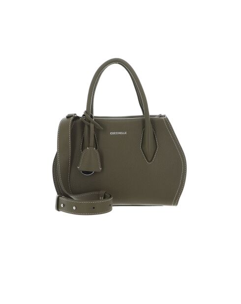 Bolso Lord de piel granulada verde laurel - 26x16x10 cm