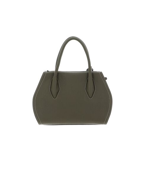 Bolso Lord de piel granulada verde laurel - 26x16x10 cm