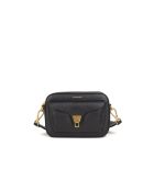 Beat Soft Ribb schoudertas in zwart generfd leer - 21x15x7 cm