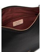 Schultertasche Nory aus genarbtem Leder in Schwarz - 35x25x9 cm
