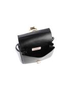 Bolso Arlettis de piel granulada negra - 19x15x8 cm