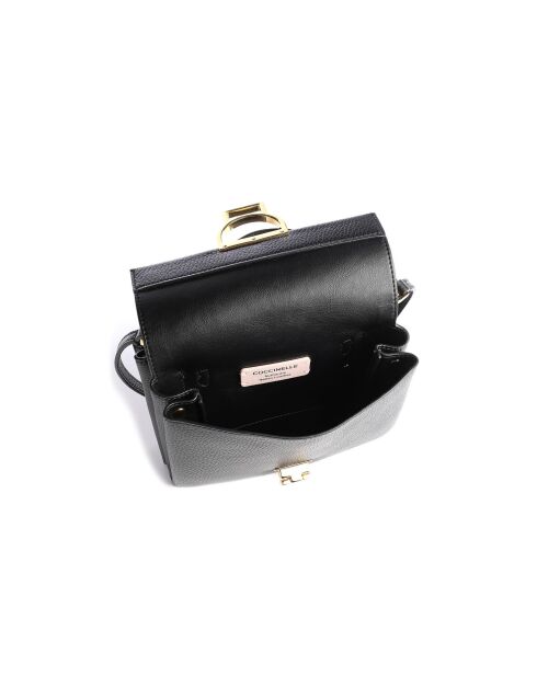 Arlettis Handtasche aus schwarzem genarbtem Leder - 19x15x8 cm