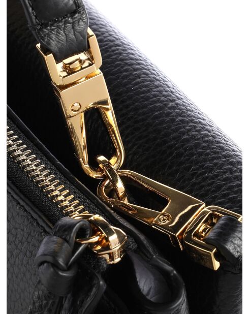 Arlettis Handtasche aus schwarzem genarbtem Leder - 19x15x8 cm