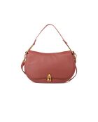 Bolso de hombro suave Magie de piel granulada color brandy - 30,5x18x8 cm