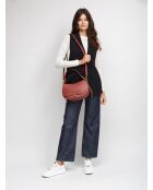 Bolso de hombro suave Magie de piel granulada color brandy - 30,5x18x8 cm