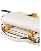 Arlettis Handtasche aus weißem genarbtem Lammleder - 19x15x8 cm