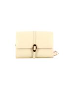 Dorian Mini schoudertas in wit generfd lamsleer - 20x13x6 cm