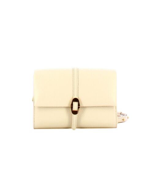 Dorian Mini schoudertas in wit generfd lamsleer - 20x13x6 cm