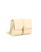 Dorian Mini schoudertas in wit generfd lamsleer - 20x13x6 cm