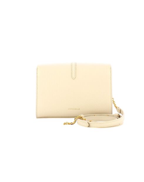 Dorian Mini schoudertas in wit generfd lamsleer - 20x13x6 cm