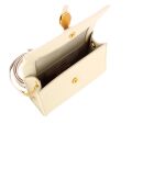 Dorian Mini schoudertas in wit generfd lamsleer - 20x13x6 cm