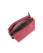 Boheemse schoudertas van twee materialen in palissanderkleurig suède - 23x18x10 cm