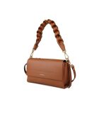 Bohème Grana dubbele schoudertas in dubbel cognackleurig generfd leer - 26x14x9 cm