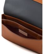 Bohème Grana dubbele schoudertas in dubbel cognackleurig generfd leer - 26x14x9 cm