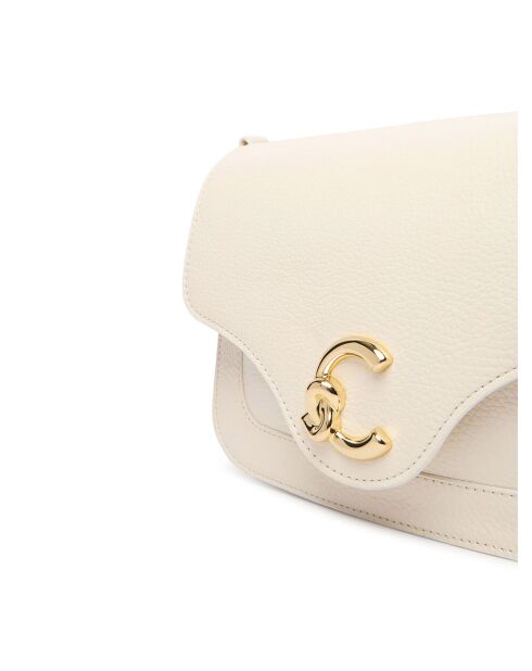 C-Me schoudertas in parelmoer generfd leer - 21x17x6 cm