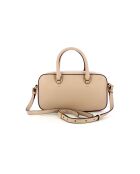 Beat Weiche Handtasche aus beigefarbenem genarbtem Leder - 26x14x8 cm