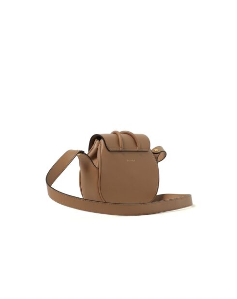 Carmy schoudertas van glad nude leer - 22x18x6,5 cm