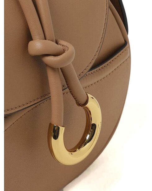 Carmy schoudertas van glad nude leer - 22x18x6,5 cm