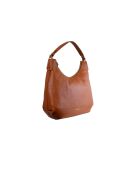 Rebekka schoudertas in cognac generfd leer - 34x25x9 cm