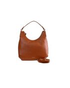Rebekka schoudertas in cognac generfd leer - 34x25x9 cm