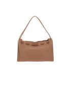 Sac bandoulière  Isabela en cuir lisse nude - 31x15x7 cm