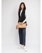 Sac bandoulière  Isabela en cuir lisse nude - 31x15x7 cm