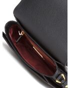 Bandolera Dew de piel granulada negra - 27x20x7,5 cm