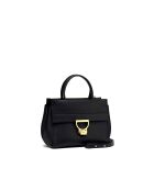 Arlettis Handtasche aus schwarzem genarbtem Leder - 24x19x14 cm