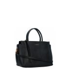 Arlettis Handtasche aus schwarzem genarbtem Leder - 24x19x14 cm