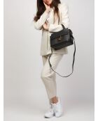 Arlettis Handtasche aus schwarzem genarbtem Leder - 24x19x14 cm