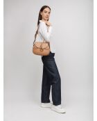 Carmy Schultertasche aus glattem Nudeleder - 28x21x6 cm