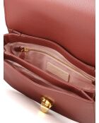 Dew Schultertasche aus genarbtem Leder in Brandy - 22x17x6,5 cm