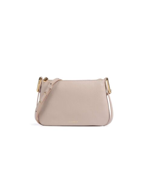 Magie Mini schoudertas in beige generfd leer - 24x16 cm