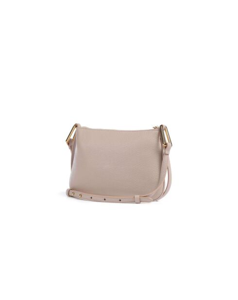 Magie Mini schoudertas in beige generfd leer - 24x16 cm