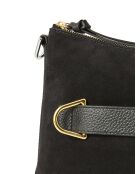 Gretel Schultertasche aus PU-Veloursleder und schwarzem Veloursleder - 25x19x10 cm