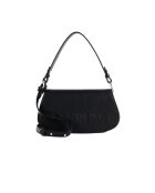 Bandolera Myrtha de piel granulada negra - 23x12x4 cm