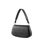 Bandolera Myrtha de piel granulada negra - 23x12x4 cm