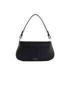 Bandolera Myrtha de piel granulada negra - 23x12x4 cm