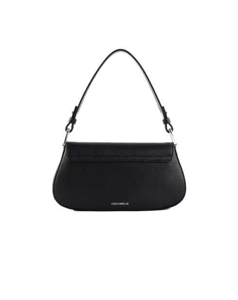 Bandolera Myrtha de piel granulada negra - 23x12x4 cm