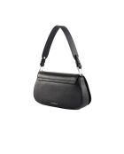 Bandolera Myrtha de piel granulada negra - 23x12x4 cm