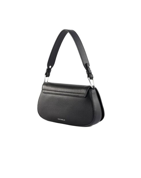 Bandolera Myrtha de piel granulada negra - 23x12x4 cm