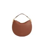 Bolso de mano Sunup de piel granulada con doble coñac - 38x26x5 cm