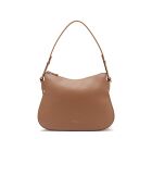 Magie zachte schoudertas in nude-generfd leer - 30x21x9 cm