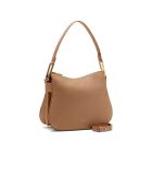 Magie zachte schoudertas in nude-generfd leer - 30x21x9 cm