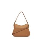 Magie zachte schoudertas in nude-generfd leer - 30x21x9 cm