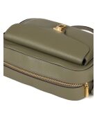 Sac bandoulière souple  Beat en cuir grainé laurel green - 26x20x8.5 cm